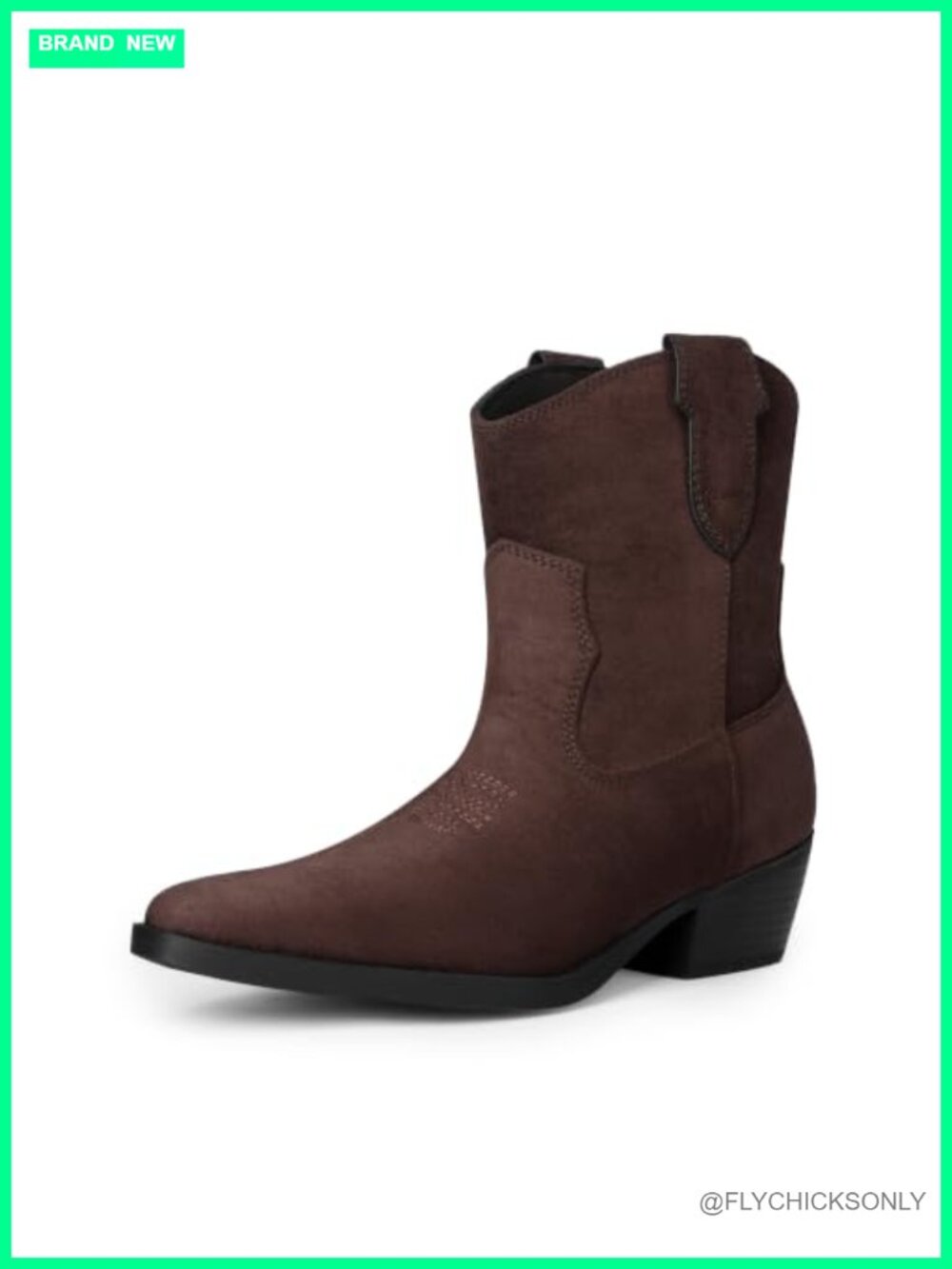 Women's Ankle Boots Chunky Heel Faux Suede Western Booties